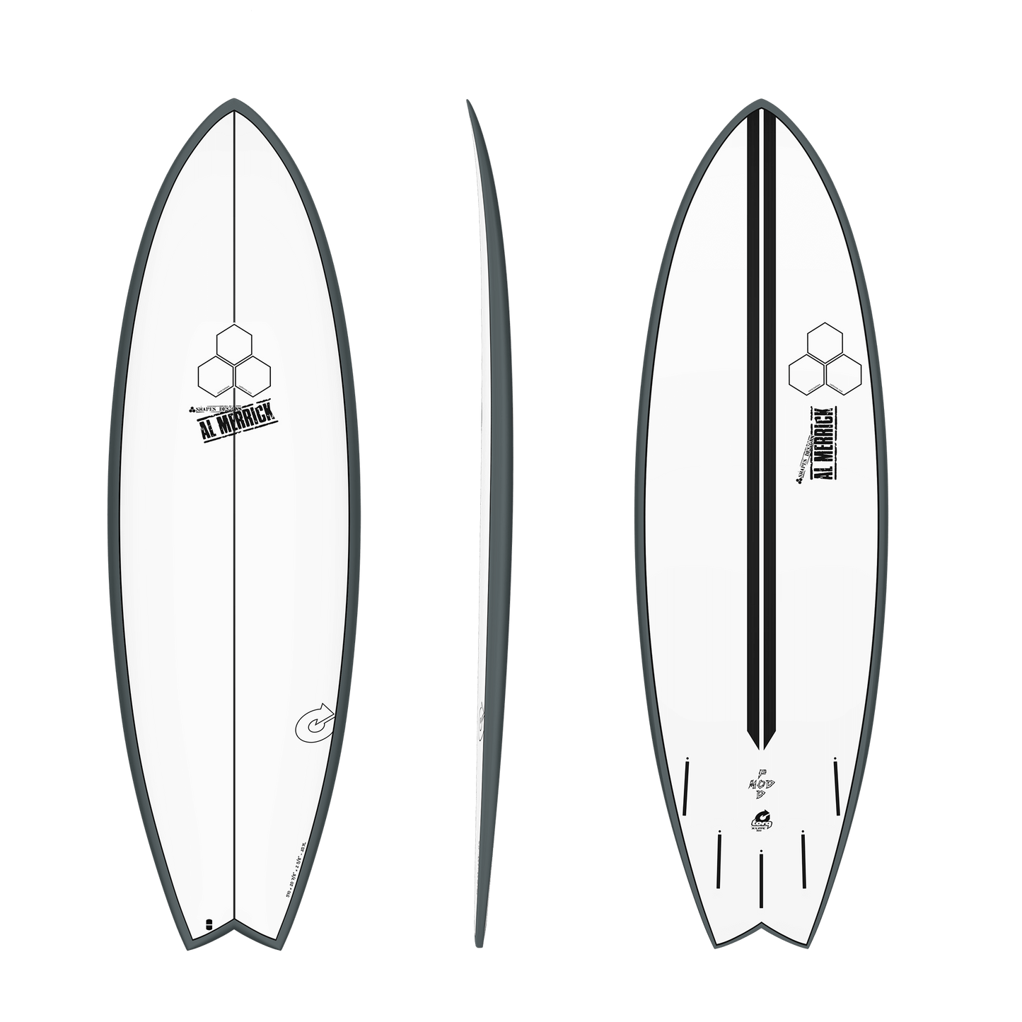 Torq Channel Islands Colab Al Merrick Pod Mod 6'6" Epoxy Surfboard - Graphite Rails Surfboard