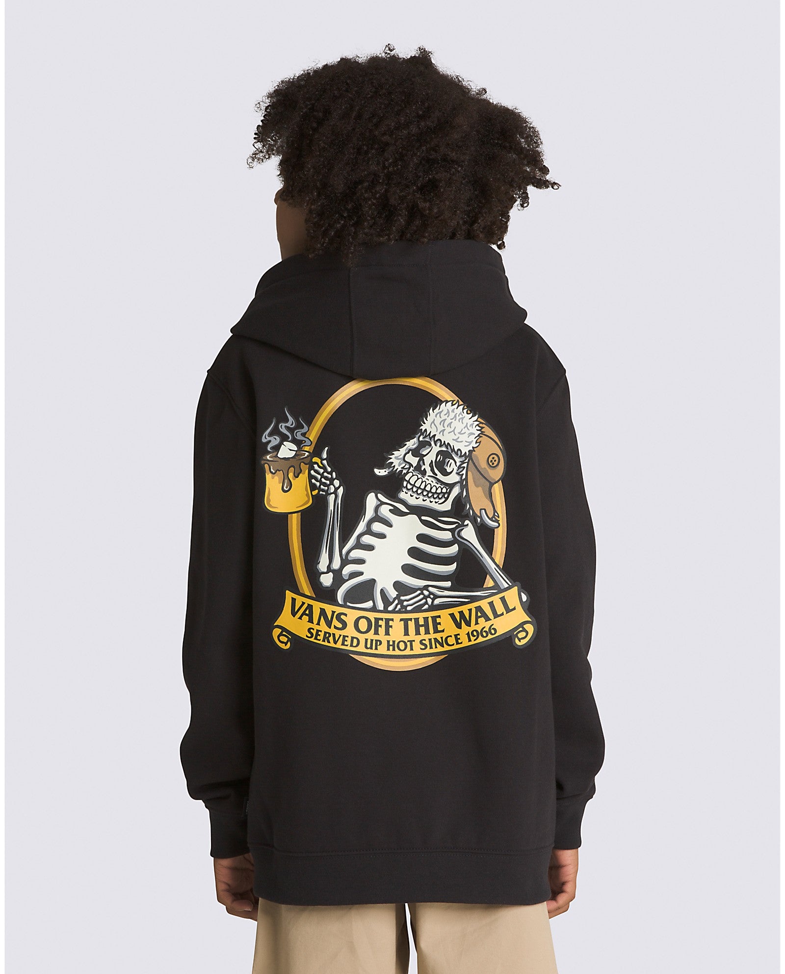 Vans Skull Pull Over Hot Coco Boys Hoodie- Black Boys T Shirt