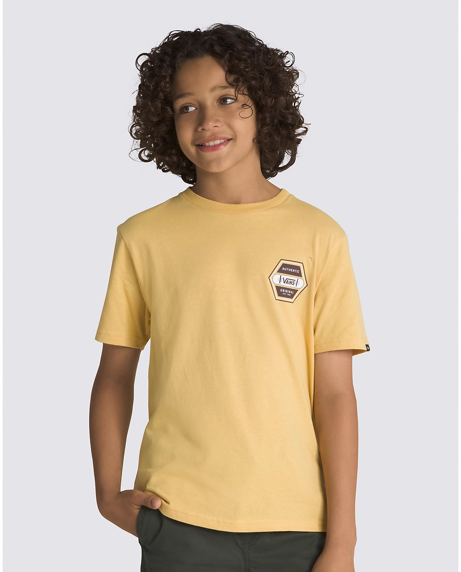 Vans Boys SK8 Authentic 66 Short Sleeve Shirt Gold