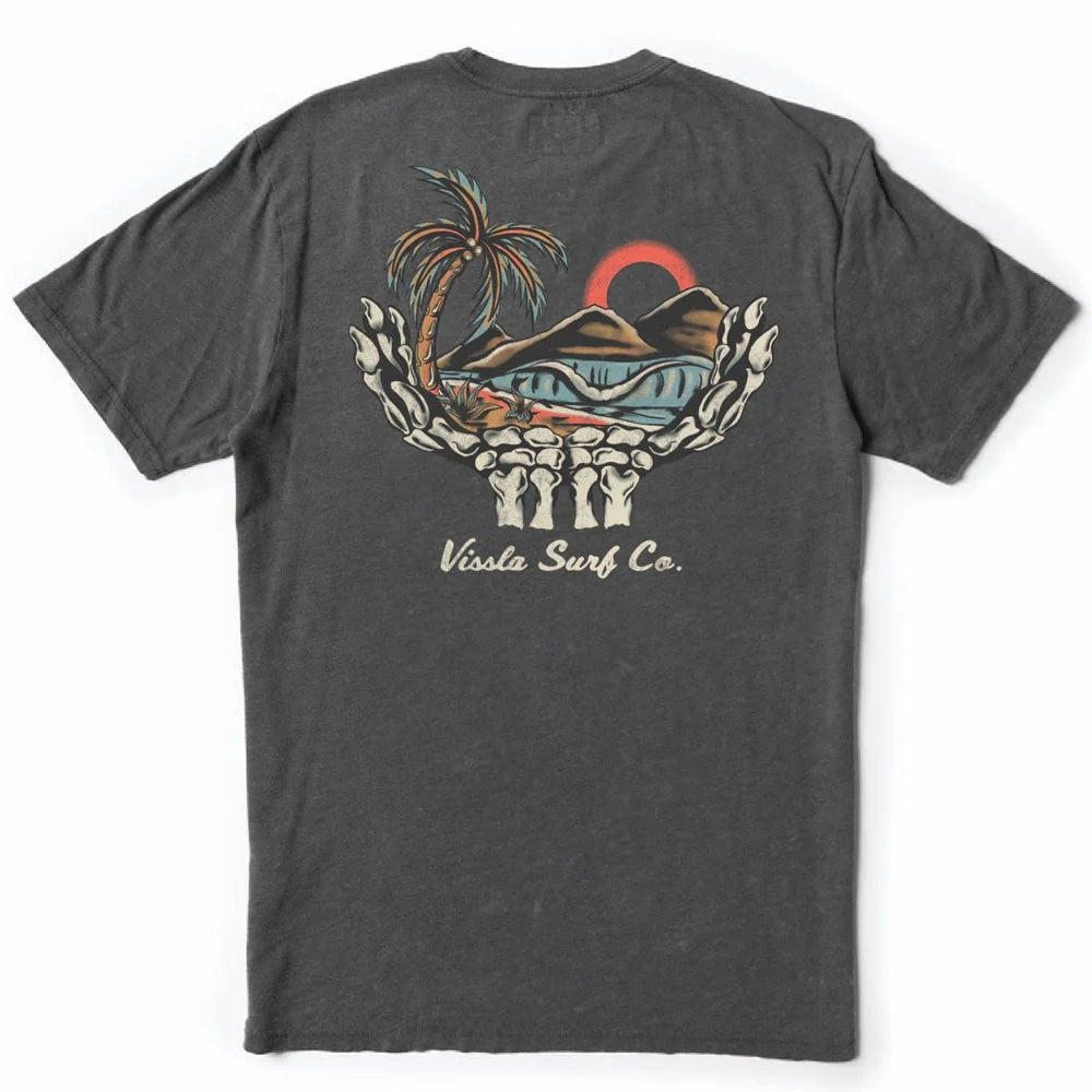 Vissla Boneyards SS Premium Cosmic Wash Tee - Washed Black Mens T Shirt