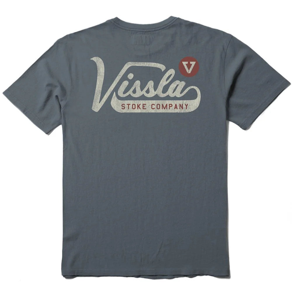 Vissla Emblem SS Premium Pocket Tee - Graphite Mens T Shirt