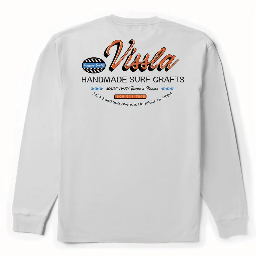 Vissla Handmade Premium LS Mens T Shirt - White Mens T Shirt