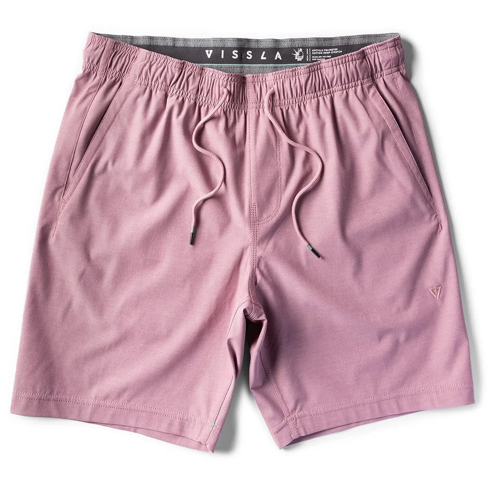 Vissla Hemp No See Em's ECO Elastic Shorts 18" - Plum Pink Mens Shorts