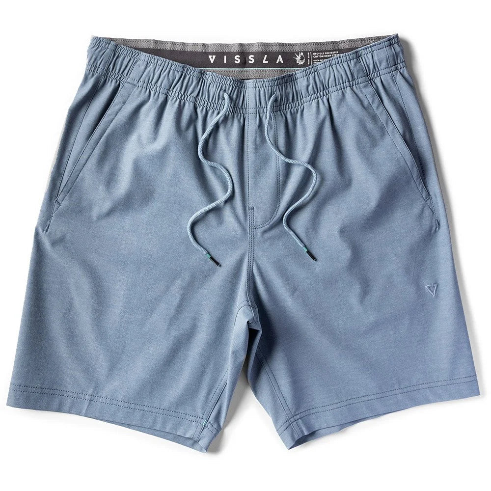 Vissla Hemp No See Em's ECO Elastic Shorts 18" - Slate Blue Mens Shorts