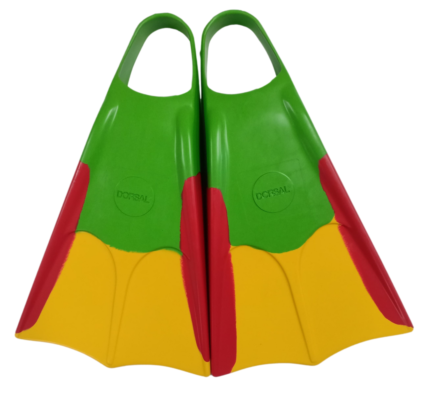 DORSAL Bodyboard Bodysurfing Floating Swimfins Hawaii (Flippers) bodyboard Green Red Yellow US Mens X-Large - Mens US Size 12 - 13