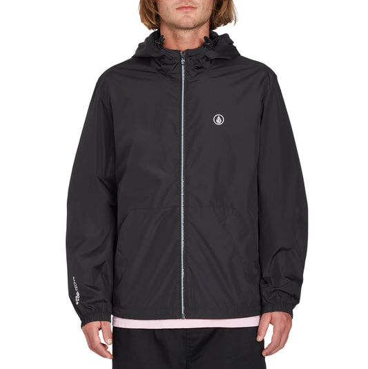Volcom Phase 91 Windbreaker Hooded Jacket - Black mens jacket