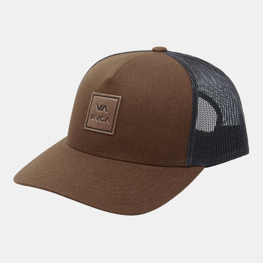 RVCA VA All The Way Curved Brim Trucker Hat- Light Brown Mens Hat