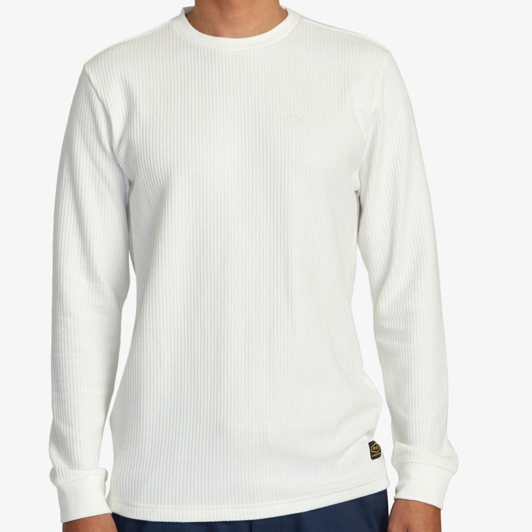 RVCA Day Shift Thermal LS Shirt - Off White Mens Woven Shirt
