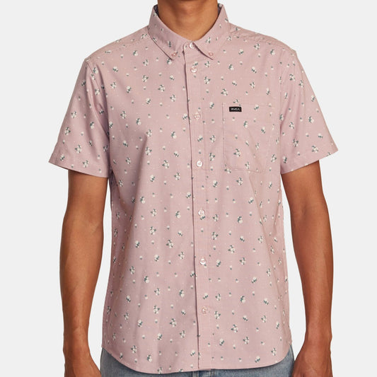 RVCA That'll Do Print Woven Shirt SS - Pale Mauve Mens Woven