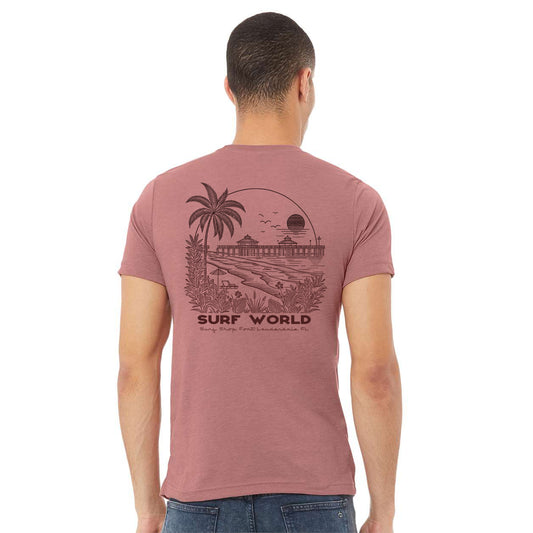 Surf World LBS Broken Pier Tee - Mauve Mens T Shirt
