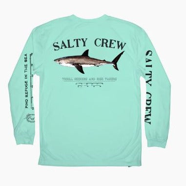 Salty Crew Bruce Tech Mens LS Sunshirt UPF 50+ - Sea Foam Rashguard Sun Protection