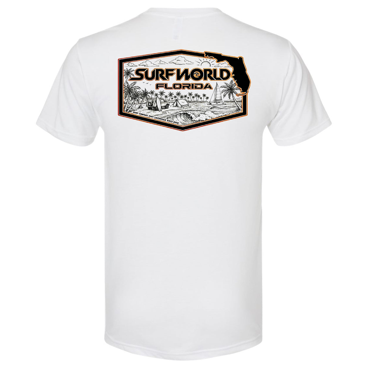 Surf World Surf Campsite Tee - White Mens T Shirt