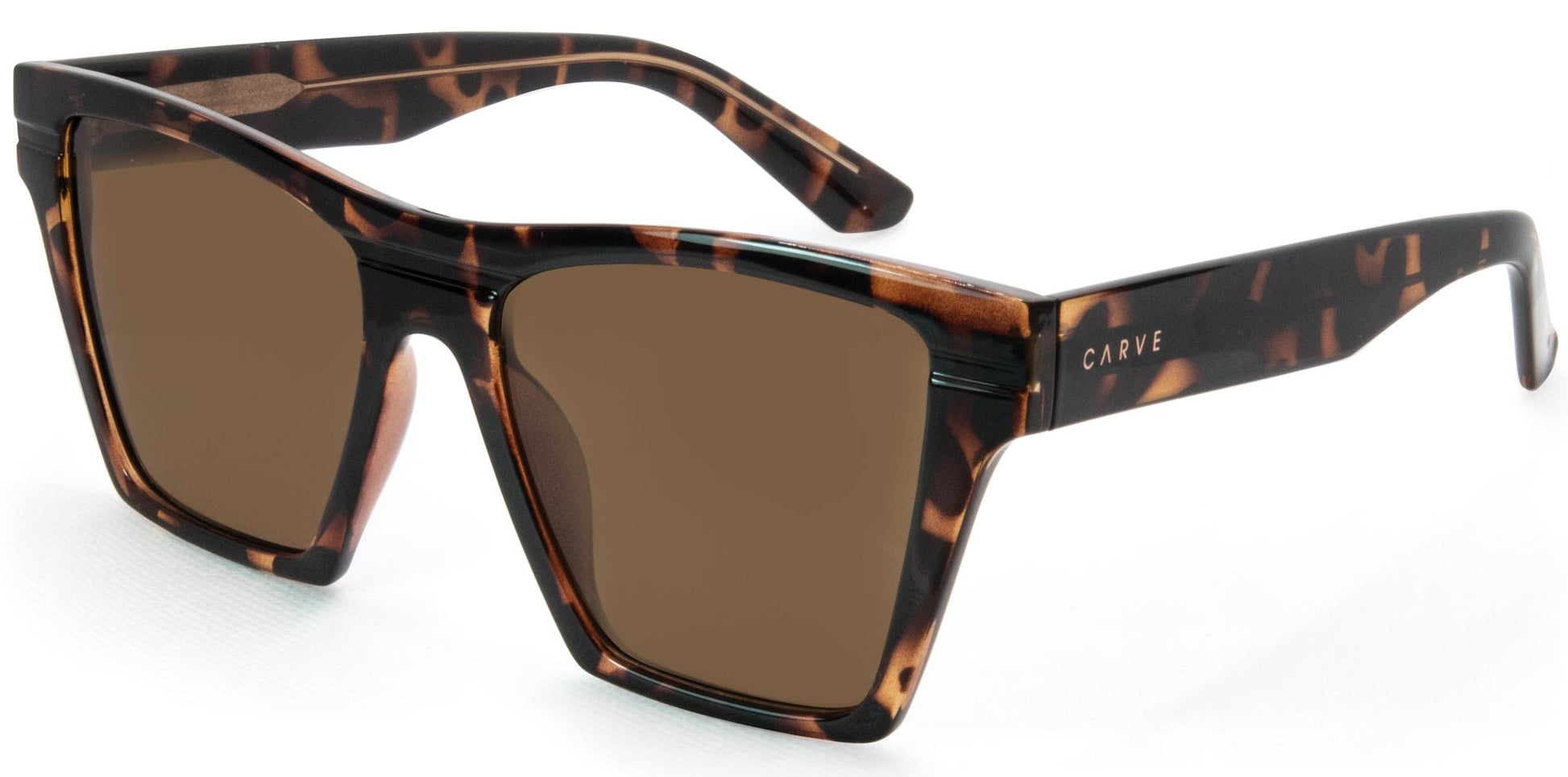 Carve Phoenix Polarized Sunglasses - Gloss Black Blue - Tort Sunglasses Gloss Tort