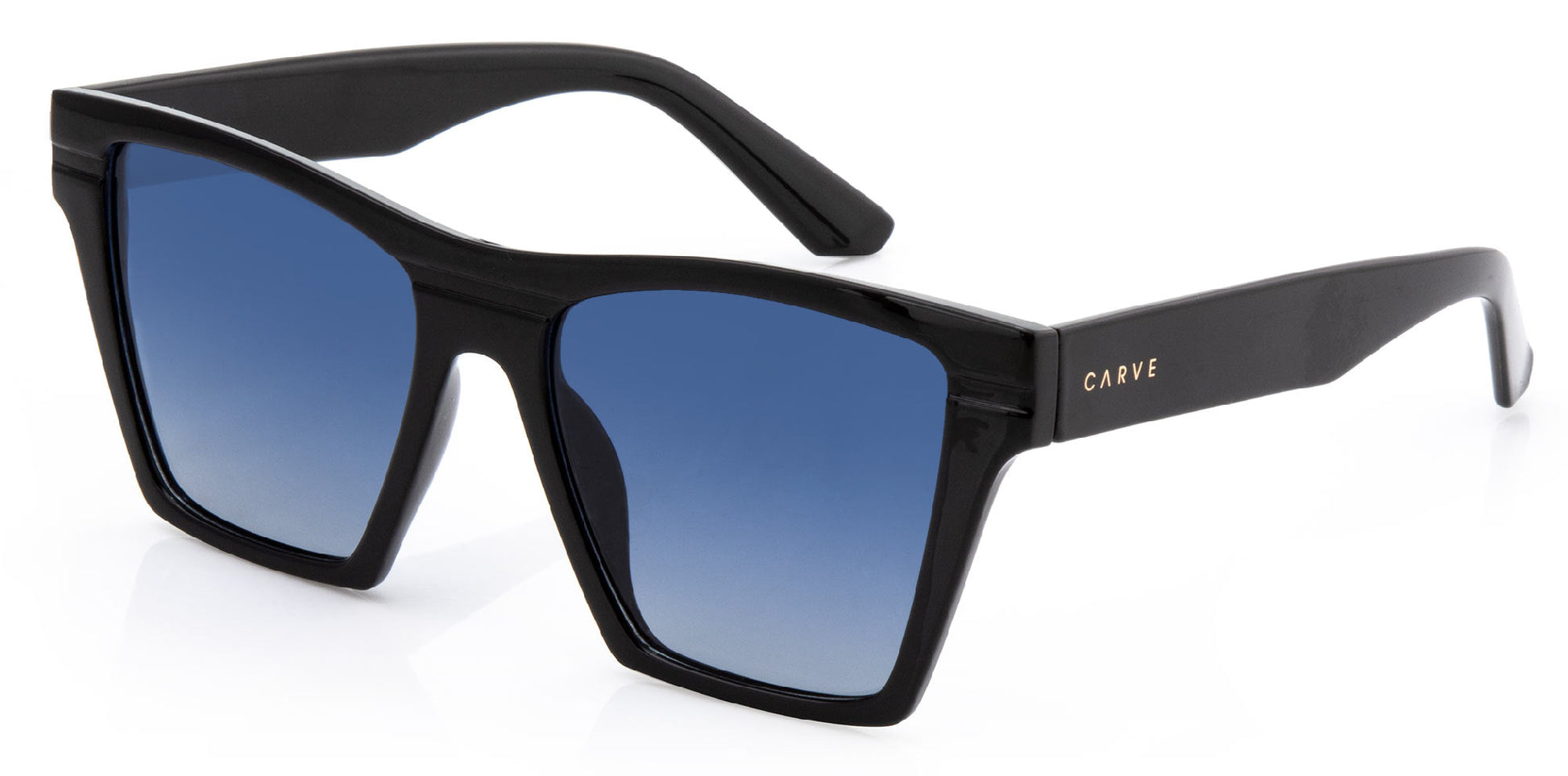Carve Phoenix Polarized Sunglasses - Gloss Black Blue - Tort Sunglasses Gloss Black Blue