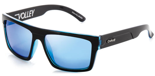 Carve Volley Sunglasses - Ast Colors Polarized Sunglasses Gloss Black Blue Mirror Polarized