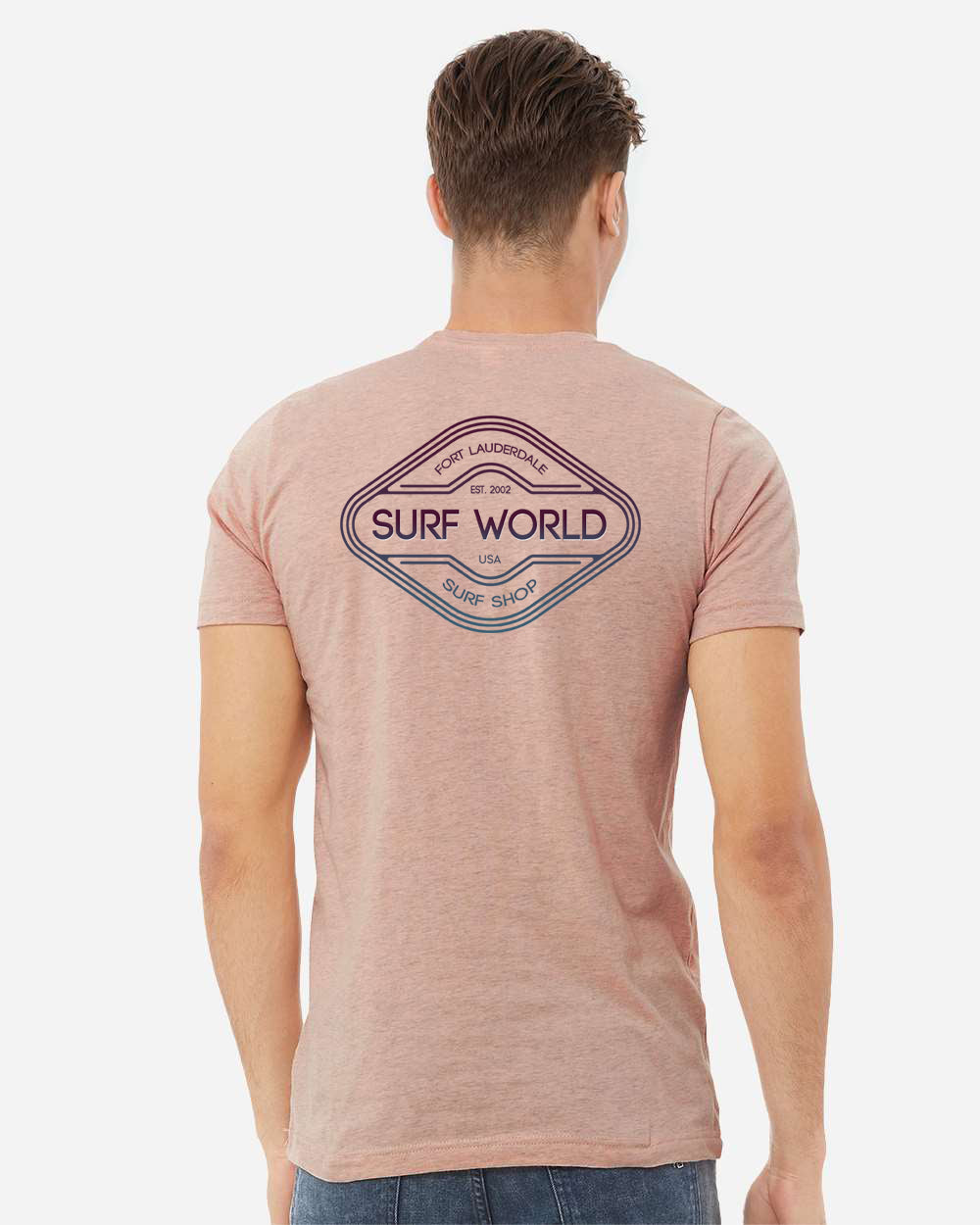 Surf World Diamond Fade T-Shirt - Dirty Pink Mens T Shirt