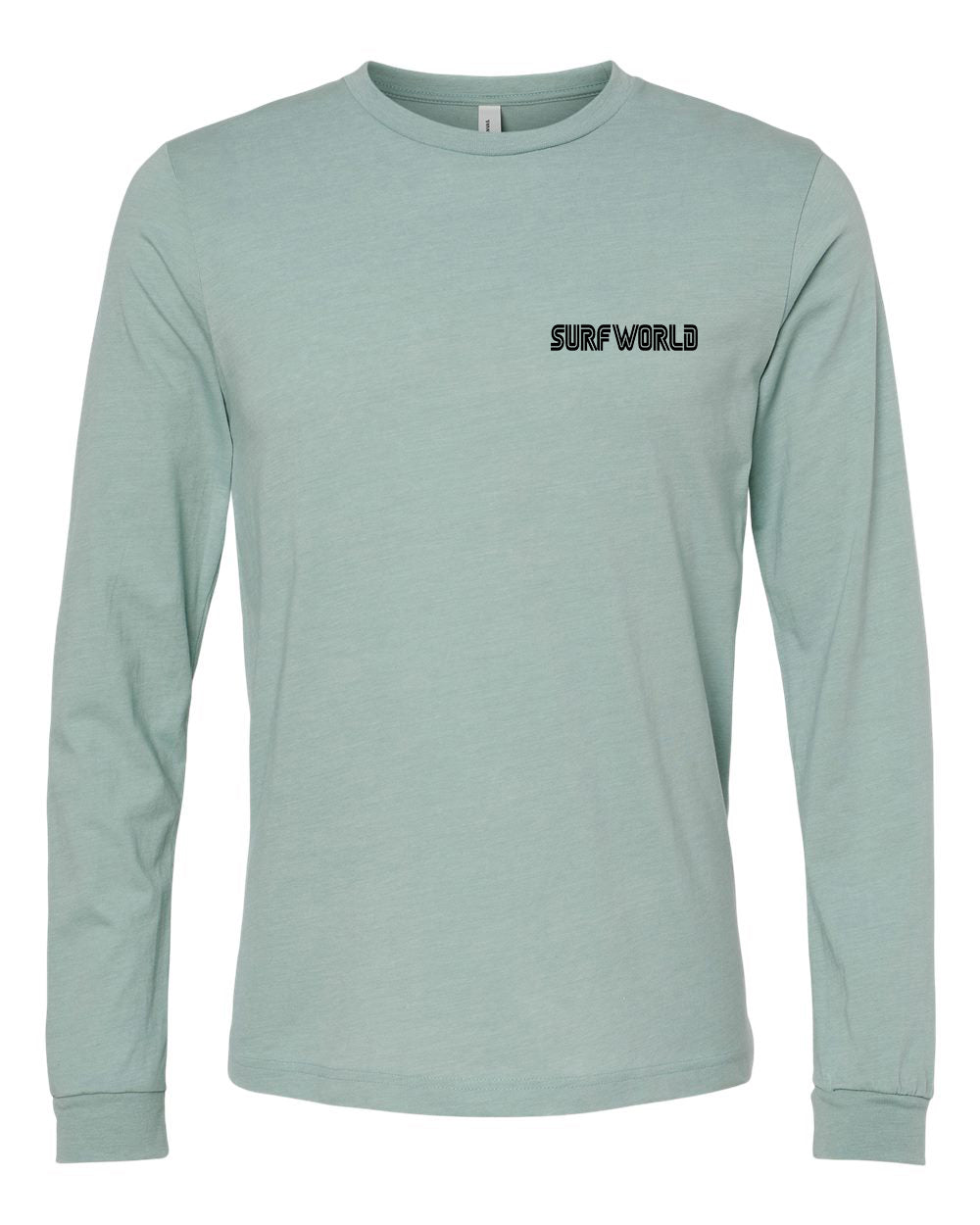 Surf World Double Palms Long Sleeve Tee - Heather Dusty Blue Mens Longsleeve Tee