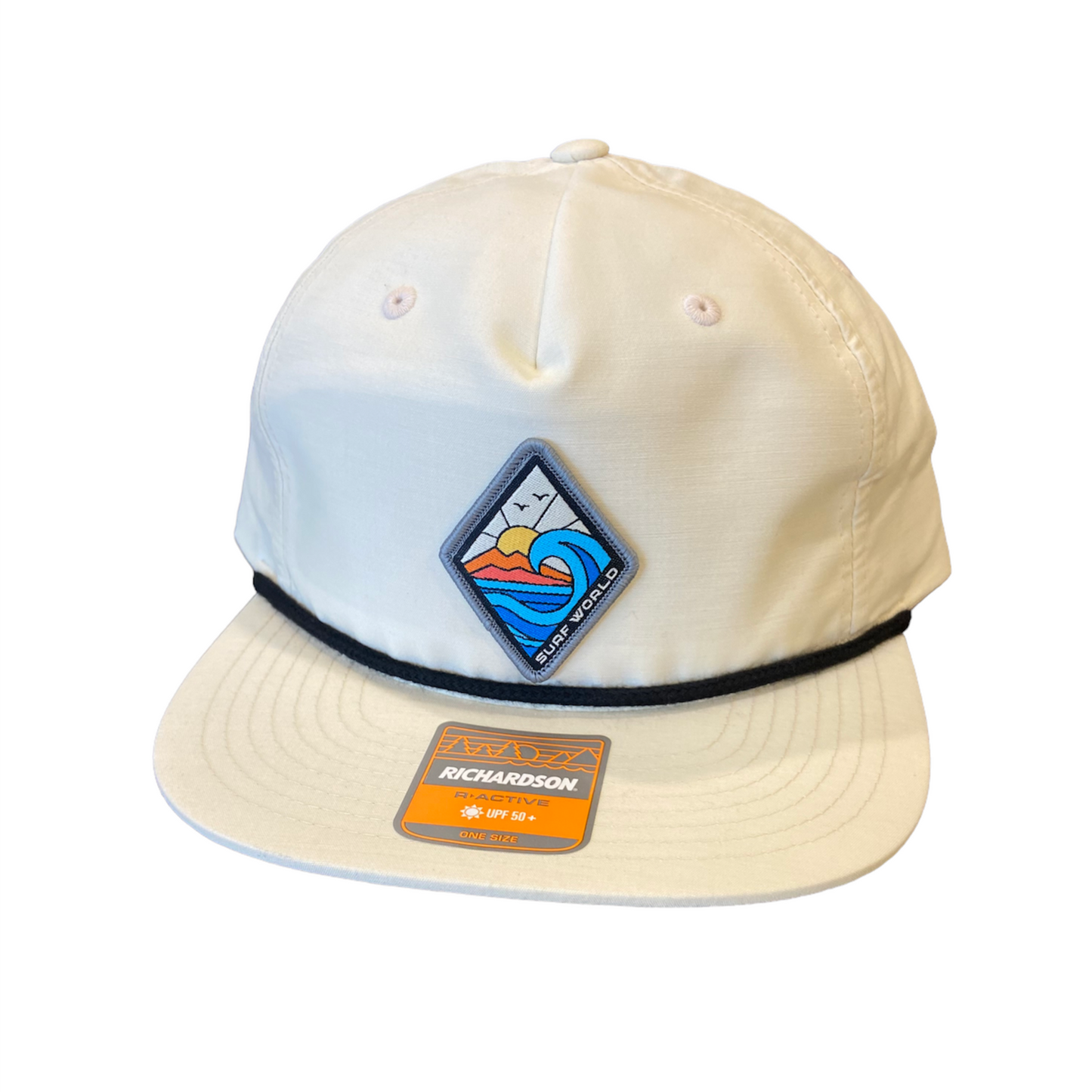 Surf World Triangles Flat Bill Snapback Hat - Light Mauve / Cream Mens Hat
