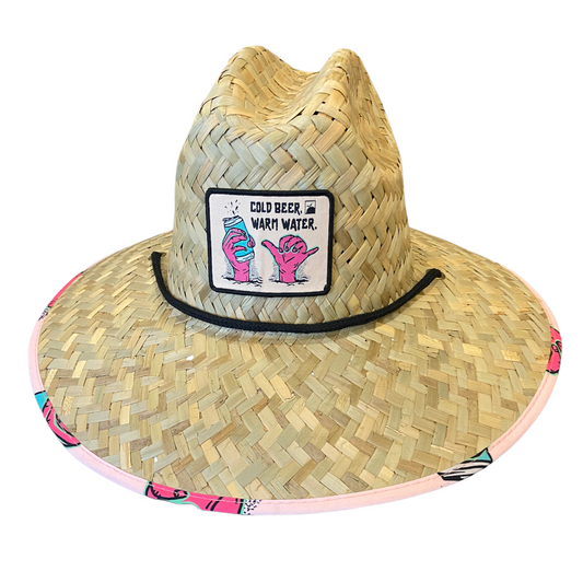 Flomotion Cold Beer Warm Water Lifeguard Straw Hat - Natural Mens Hat