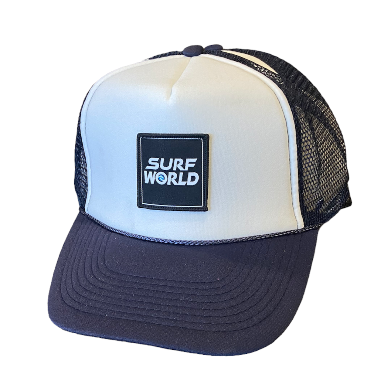 Surf World Foam Front Trucker Hat - White Navy Mens Hat