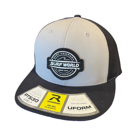 Surf World Double Boards Trucker Hat Mens Hat Grey Navy Flat bill