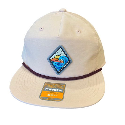 Surf World Triangles Flat Bill Snapback Hat - Light Mauve / Cream Mens Hat
