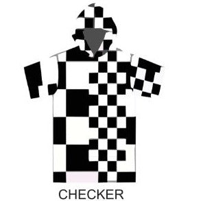 Block Surf changing towel poncho - Black White Checkers Wetsuit