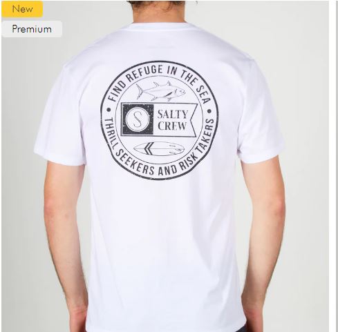 Salty Crew Legends Premium SS Tee - White Mens T Shirt