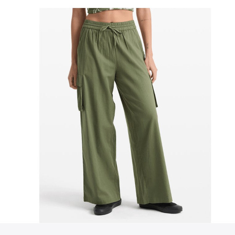 Volcom Women's Lived In Beach Pant Cargo - Moss Stone womens pants