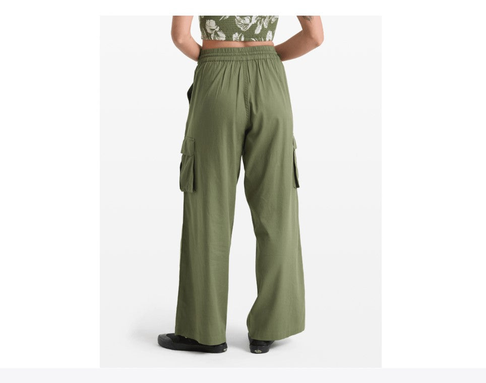 Volcom Women's Lived In Beach Pant Cargo - Moss Stone womens pants