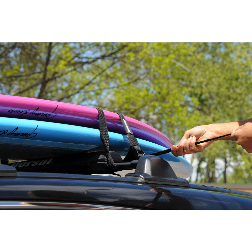 DORSAL Aero Roof Rack Pads with 15 ft Surf Straps - Pack of 4 for Car Surfboard Kayak SUP Long Surfboard Racks