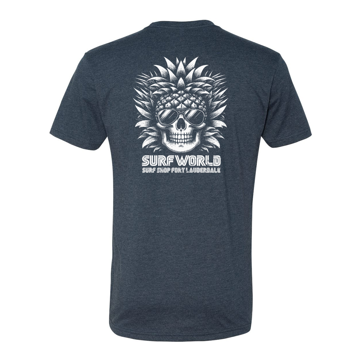 Surf World Pineapple Lagoon Skull Tee Shirt - Dark Navy - Indigo - Lagoon Mens T Shirt Dark Navy