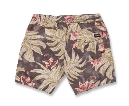 Volcom Poly Pack Trunks 17" Mens Shorts - Rinsed Floral Black Mens Boardshorts