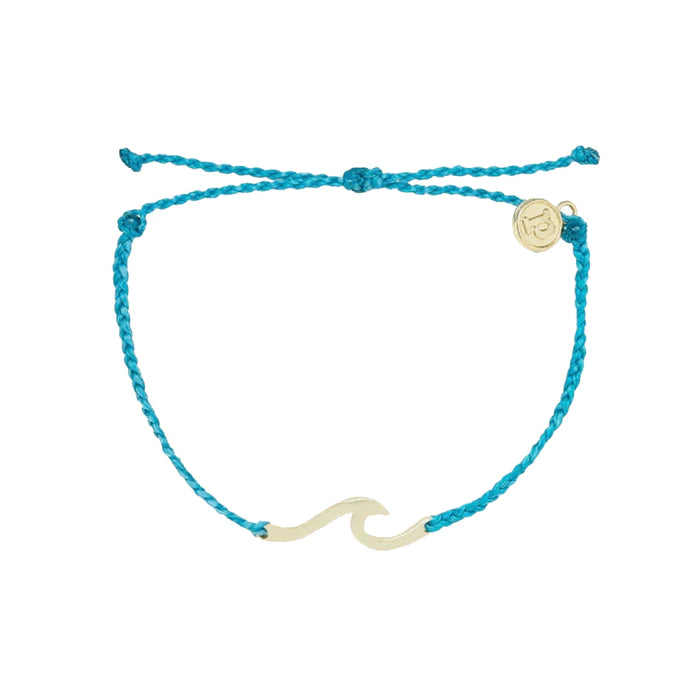 Pura Vida Hammered Wave Gold Bracelet - Pacific Blue Jewelry