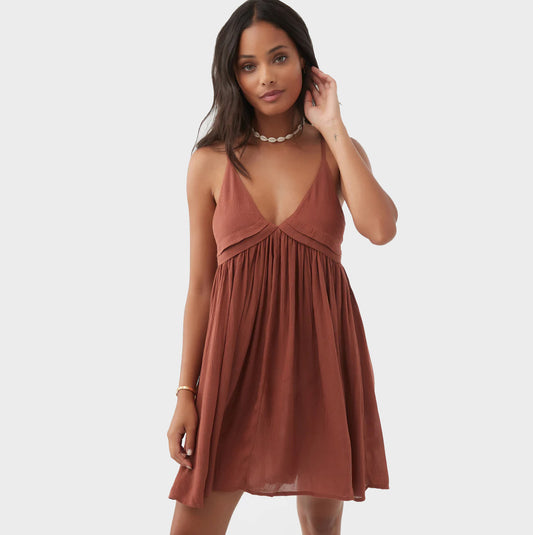 Oneill Saltwater Solids Avery Dress - Rustic Brown Dress