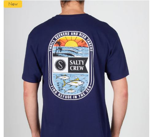 Salty Crew New Waves Tee Shirt - Navy Mens T Shirt
