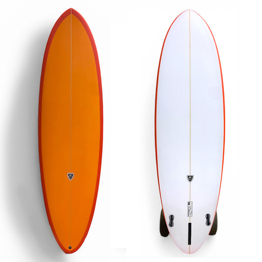 Skinner Surfboards 6'6 x 21.5" Mid Length Crisis Twin + Single 43.6L Surfboard
