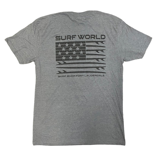 Surf World Stars and Boards Tee Shirt - Heather Grey Mens T Shirt
