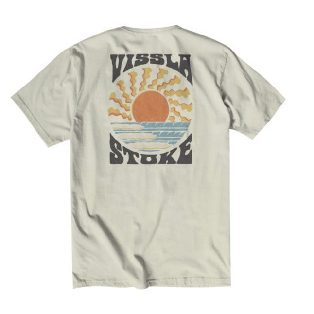 Vissla Solar Spin Organic SS Mens T Shirt - Bone Mens T Shirt