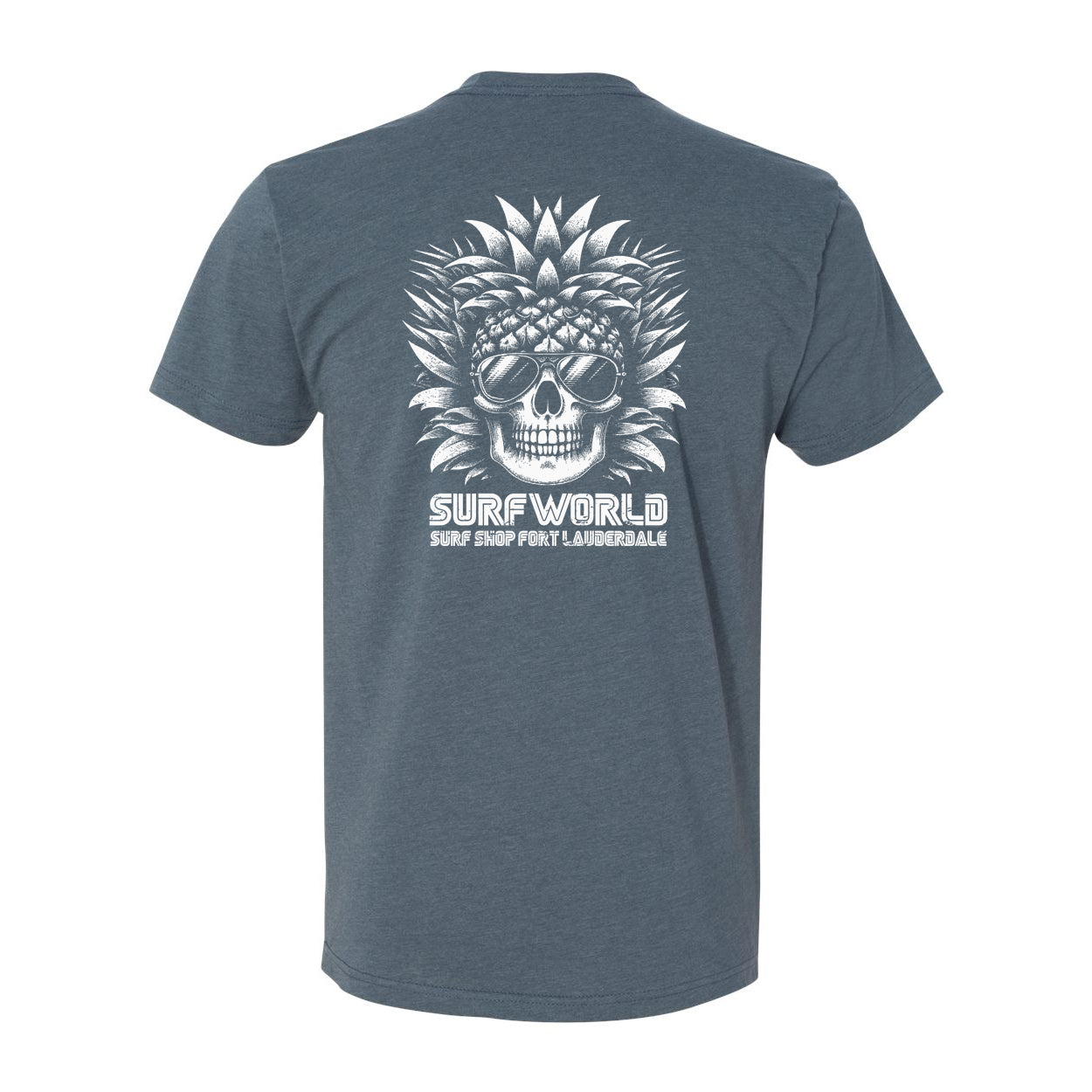 Surf World Pineapple Lagoon Skull Tee Shirt - Dark Navy - Indigo - Lagoon Mens T Shirt Indigo