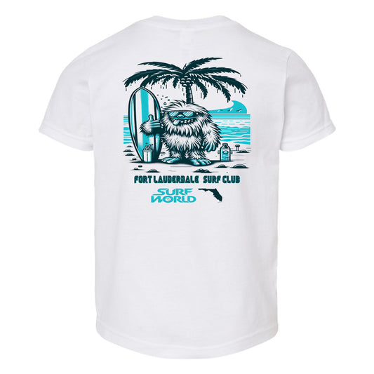 Surf World Summer Yeti Kids Tee Shirt - White Boys T Shirt