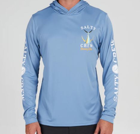 Salty Crew Tailed Hooded Sun Shirt - UPF 50+ - Marine Blue Rashguard Sun Protection