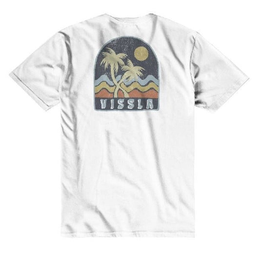 Vissla Twin Palms SS Mens T Shirt - White Mens T Shirt