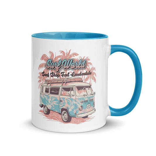 Surf World VW Bus Mug with Color Inside Drinkware Default Title