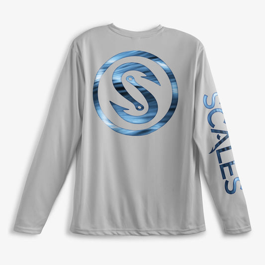 SCALES Hooks Waves Performance Shirt - Grey Rashguard Sun Protection