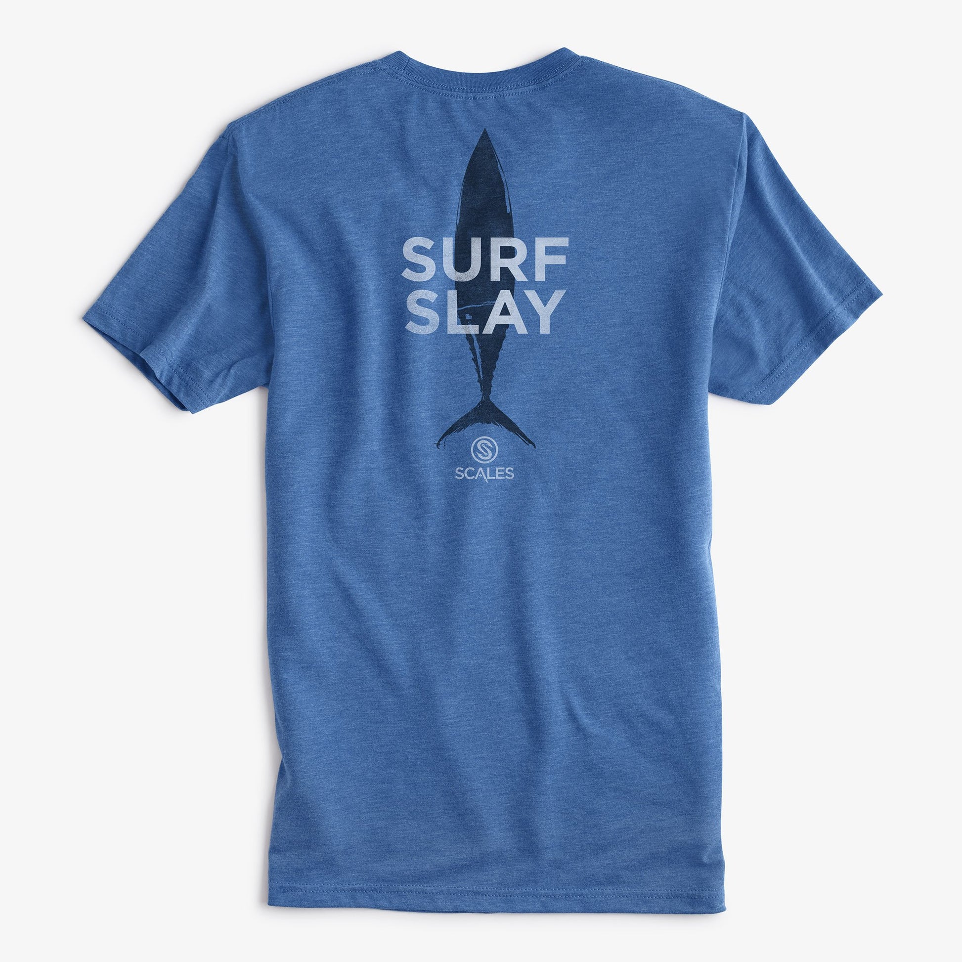 SCALES Surf and Slay Men's Vintage Triblend Tee Shirt - Vintage Royal Mens T Shirt