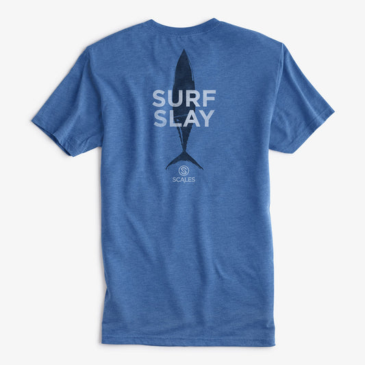 SCALES Surf and Slay Men's Vintage Triblend Tee Shirt - Vintage Royal Mens T Shirt