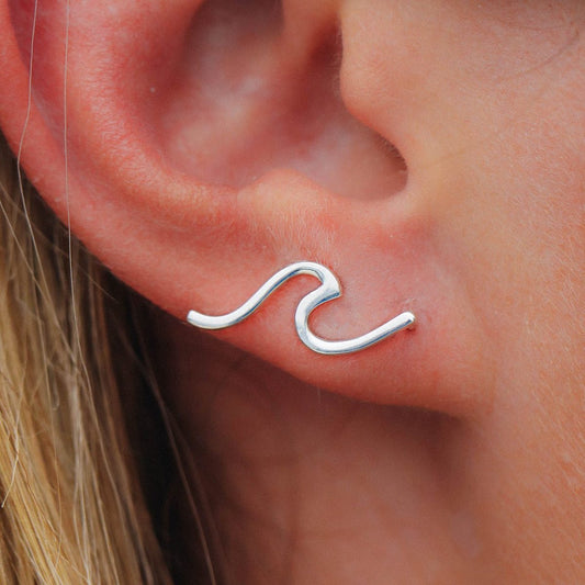 Pura Vida Wave Ear Climber Earings - Silver Jewelry