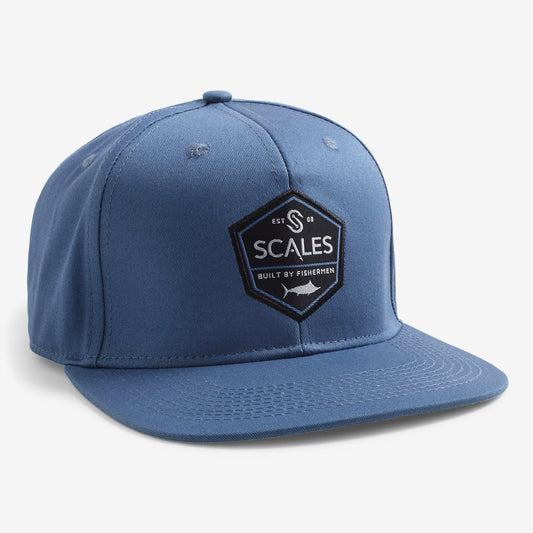 SCALES Built By Fisherman Snapback Hat - Ocean Blue Mens Hat