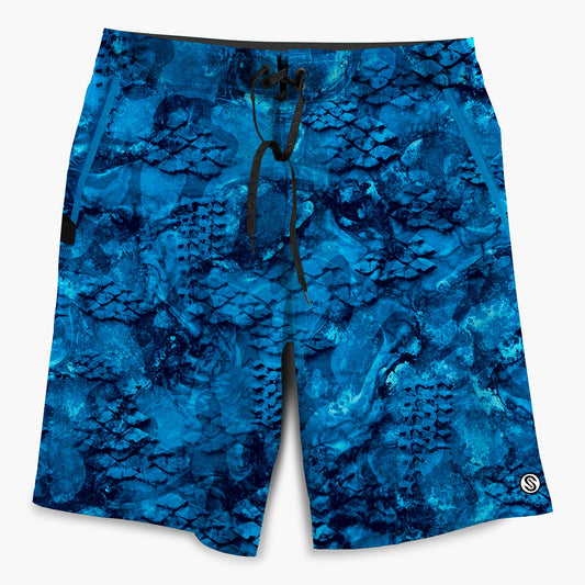 SCALES First Mates Padded Waist Boardshorts - Blue Mens Boardshorts